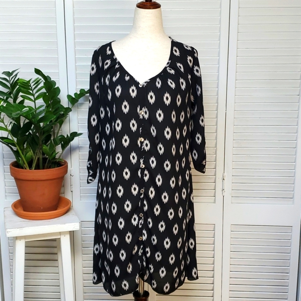Tovia Ikat Print Shirt Dress Size L